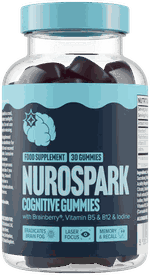Dose Nurospark Cognitive Brain Gummies mit 30 Fruchtgummis, Brainberry®, Vitamin B5, B12 und Jod